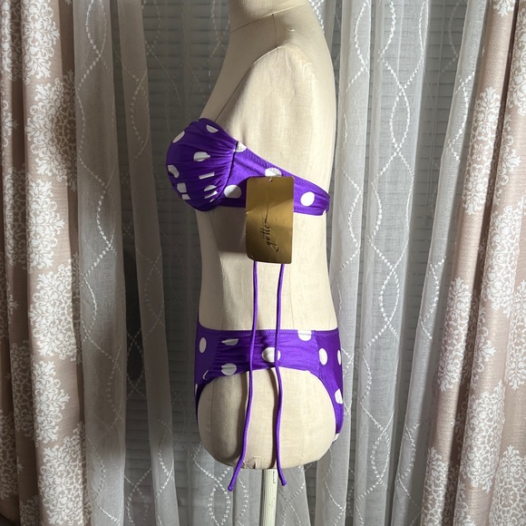 Gottex NWT Purple Polka Dot Bikini - Size 12 - Stunning & Flattering! - Picture 4 of 9